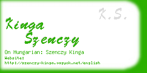 kinga szenczy business card